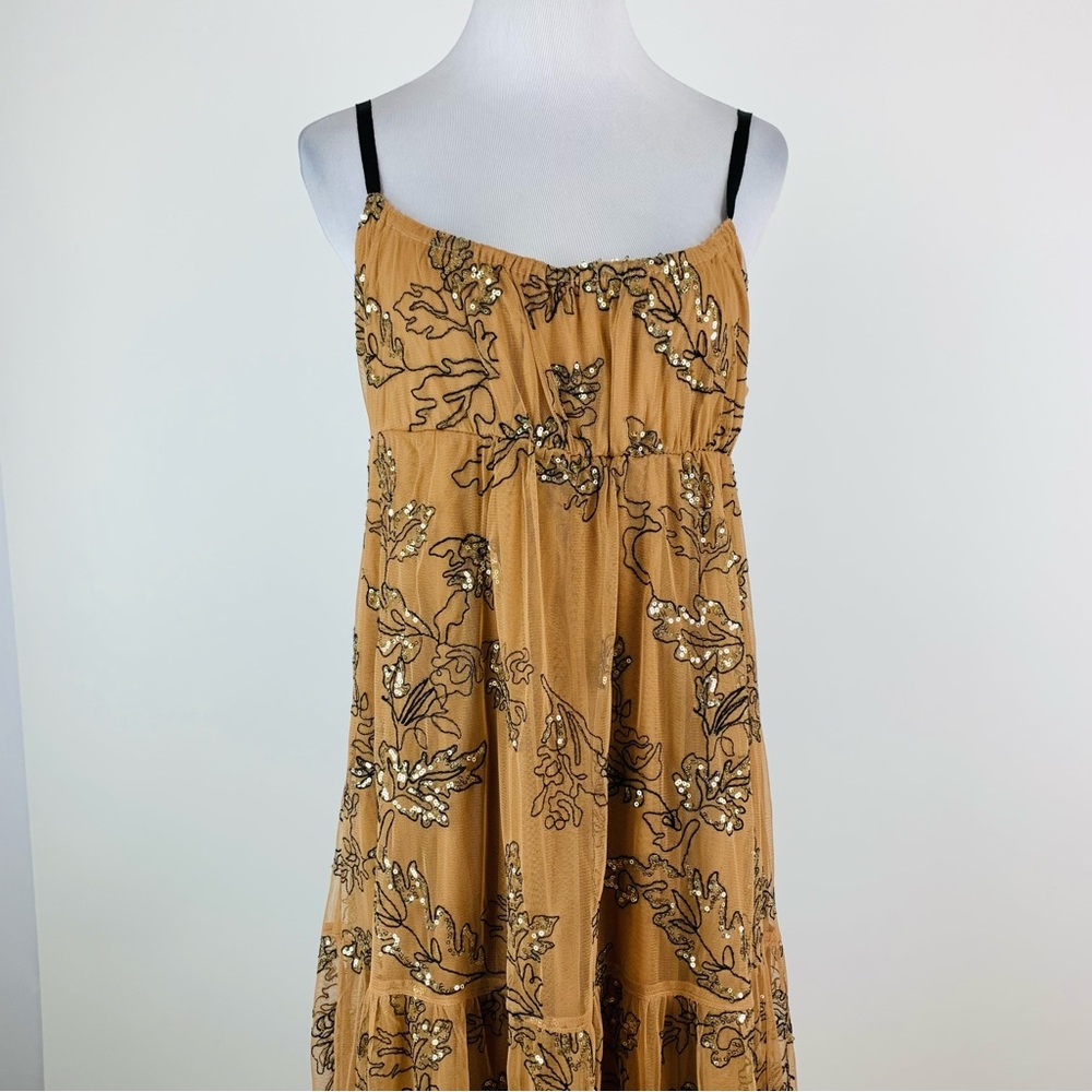 Anthropologie Bloggers Favorite Sequin Tulle Maxi Dress Small - Picture 3 of 14